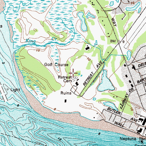 Topographic Map of Sea Island Golf Course, GA