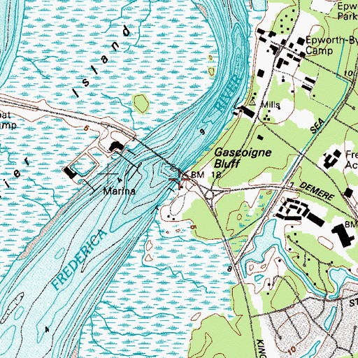 Topographic Map of Sea Island Yacht Club, GA