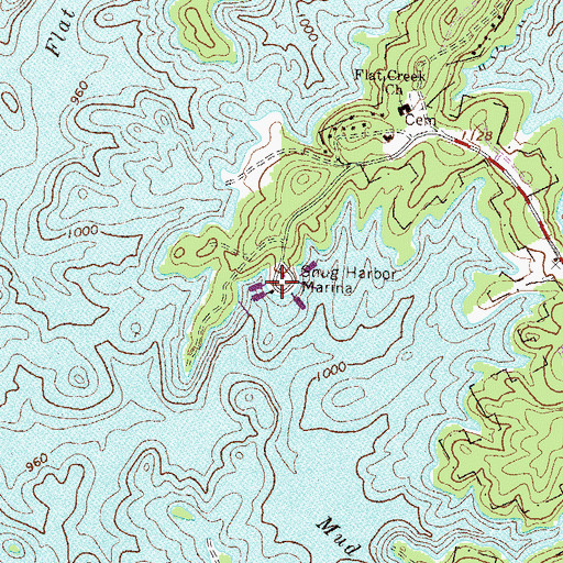 Topographic Map of Snug Harbor Marina, GA