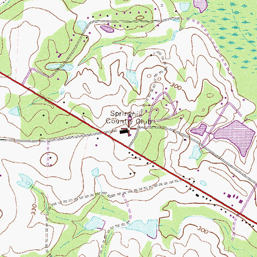 Topographic Map of Springhill Country Club, GA