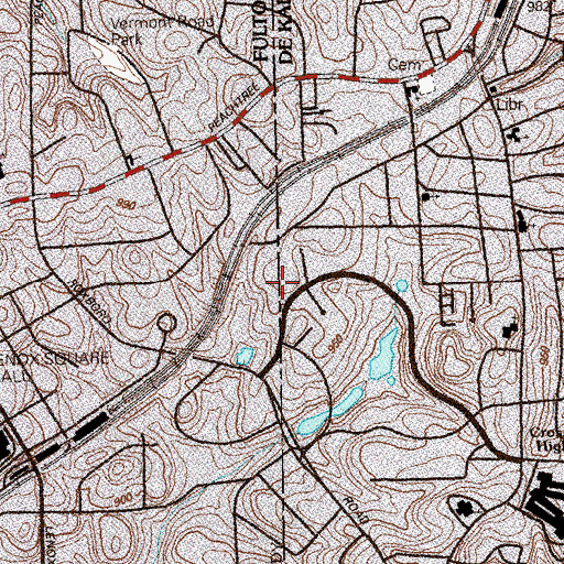 Topographic Map of Standard Town and Country Club, GA