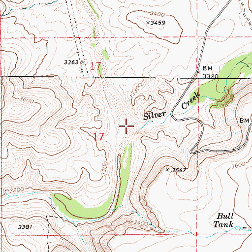 Topographic Map of Silver Creek, AZ