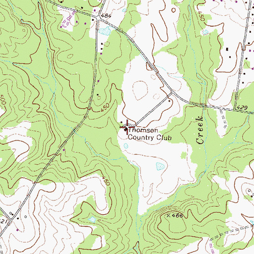Topographic Map of Thomson Country Club, GA