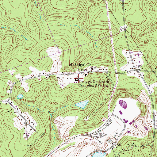Topographic Map of Twiggs County North Complex School Number 1, GA