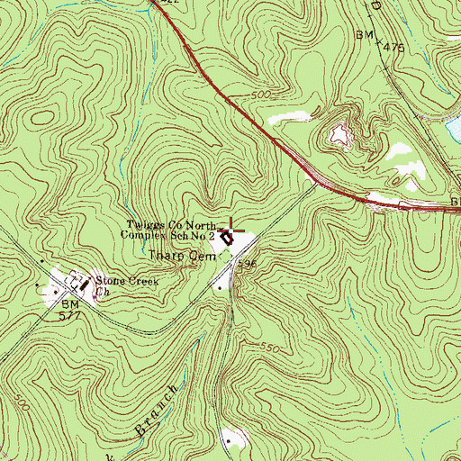 Topographic Map of Twiggs County North Complex School Number 2, GA