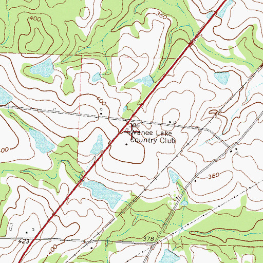 Topographic Map of Wanee Lake Country Club, GA