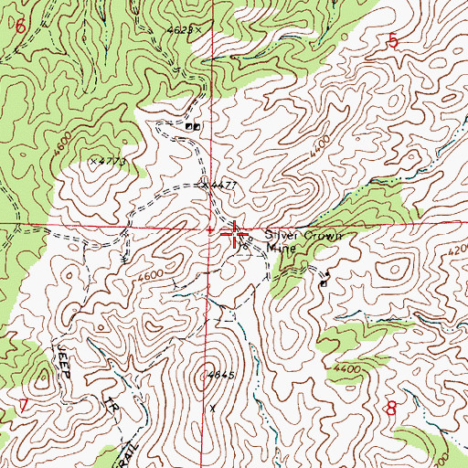 Topographic Map of Silver Crown Mine, AZ