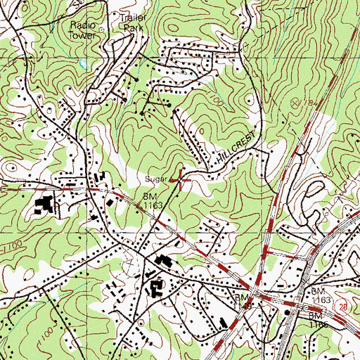 Topographic Map of Wilbanks Lookout Tower, GA