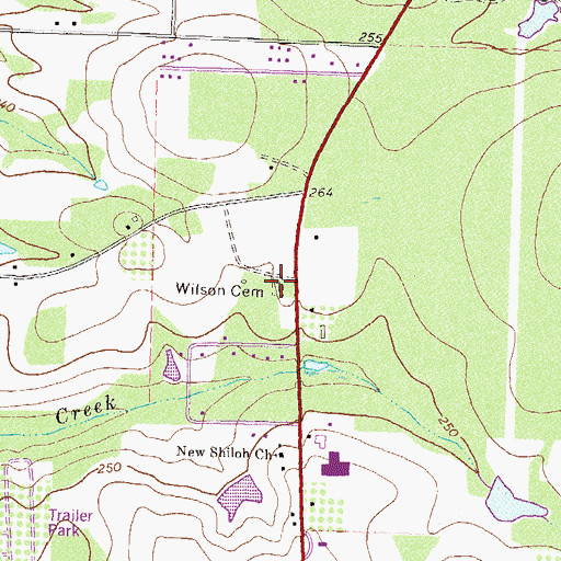 Topographic Map of Wilson Cemetery Number 2, GA