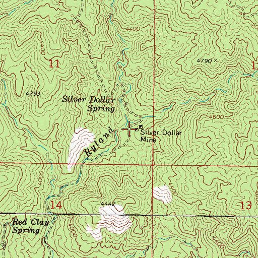 Topographic Map of Silver Dollar Mine, AZ