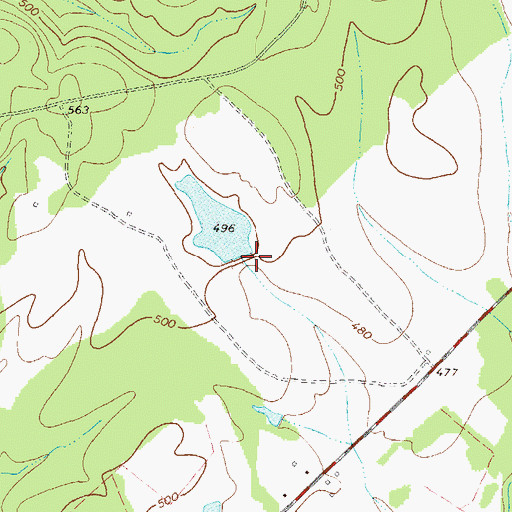 Topographic Map of Experiment Lake Number One Dam, GA