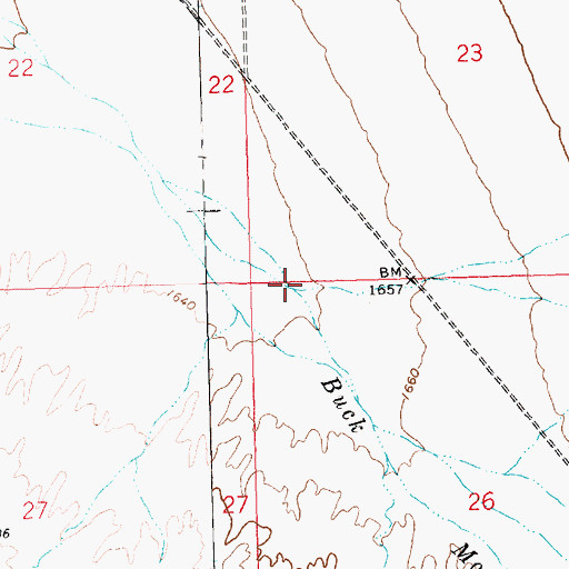 Topographic Map of Cow Creek, AZ