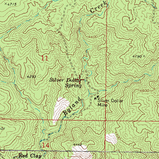 Topographic Map of Silver Dollar Spring, AZ