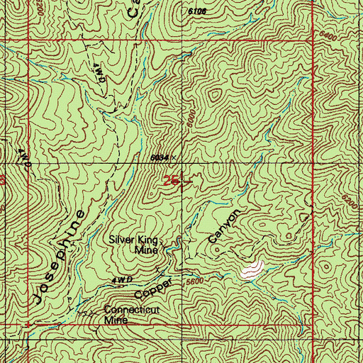 Topographic Map of Silver King Mine, AZ