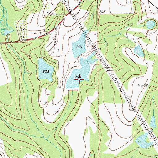 Topographic Map of Singletary Lake Dam Number Two, GA