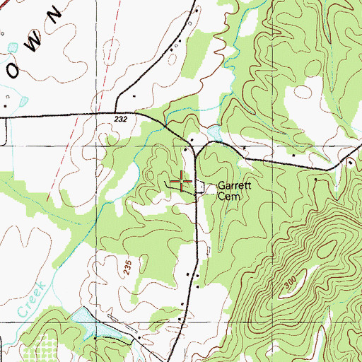 Topographic Map of Camp Hamby, GA