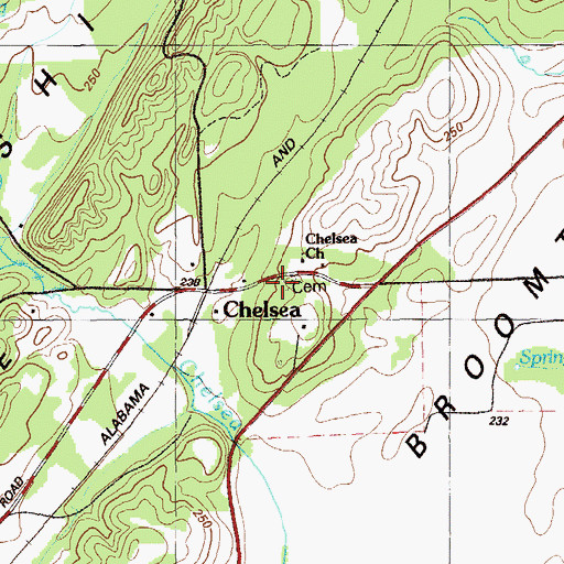 Topographic Map of Chelsea Baptist Church, GA