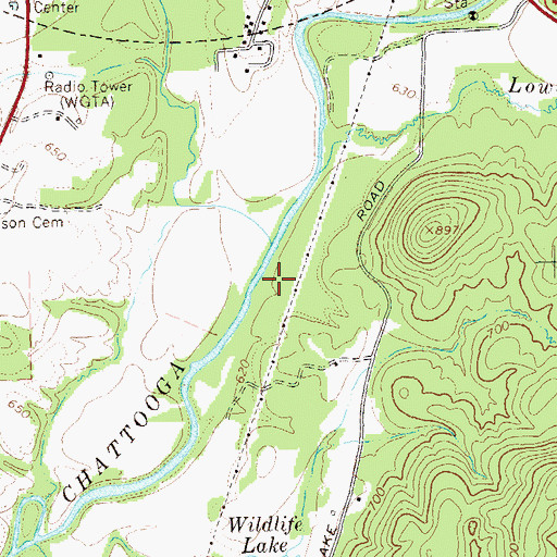 Topographic Map of Church of God, GA