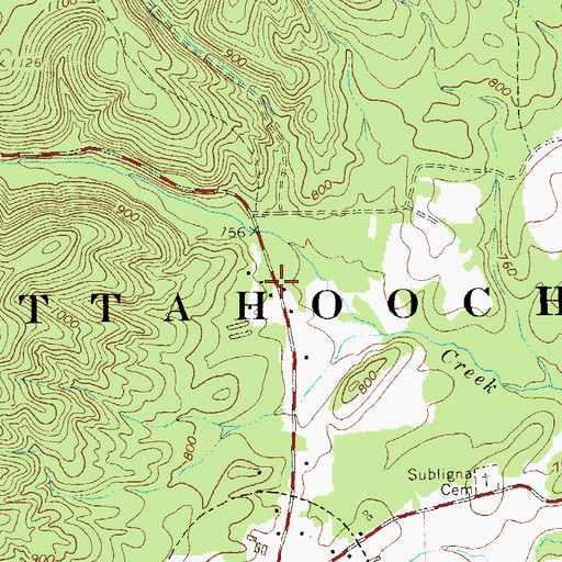 Topographic Map of Emmaus Church (historical), GA