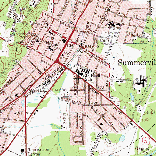 Topographic Map of First Presbyterian Church, GA