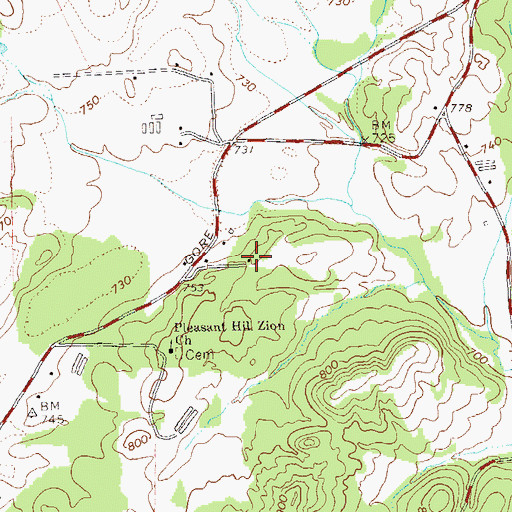 Topographic Map of Johnson School (historical), GA