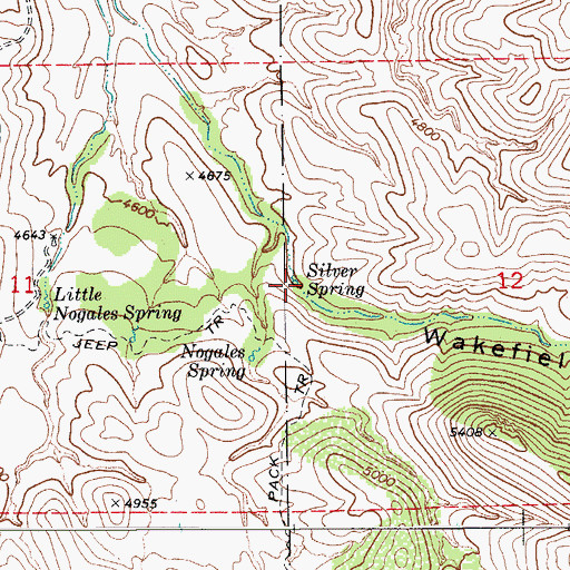 Topographic Map of Silver Spring, AZ