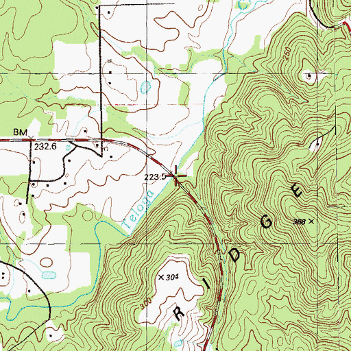 Topographic Map of McConels Bridge, GA