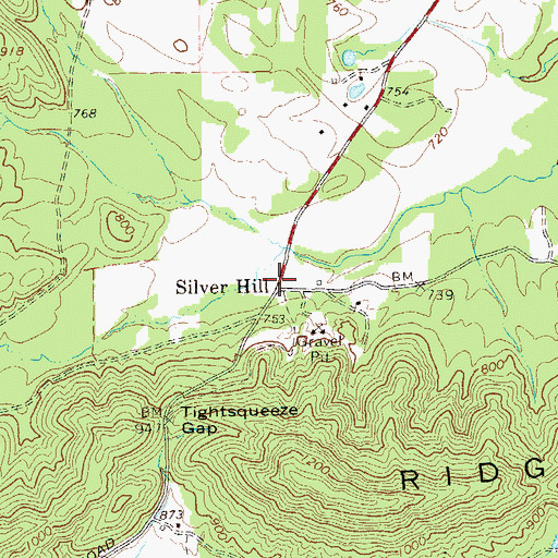 Topographic Map of Silver Hill School (historical), GA