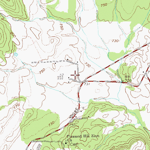 Topographic Map of Subligna Church, GA