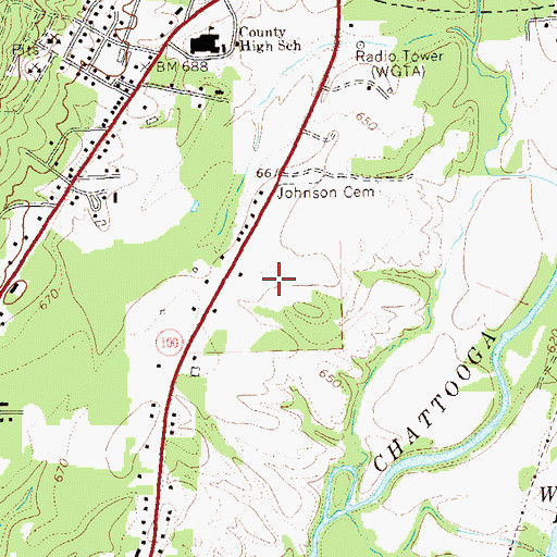 Topographic Map of Summerville Industrial Park, GA