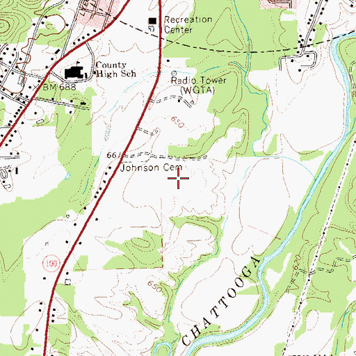 Topographic Map of Summerville Middle School, GA
