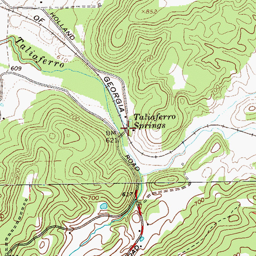 Topographic Map of Taliaferro (historical), GA