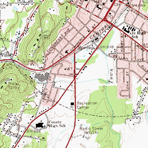Topographic Map of United Christian Fellowship Church, GA