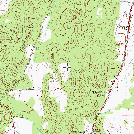 Topographic Map of Welcome Hill Baptist Church, GA