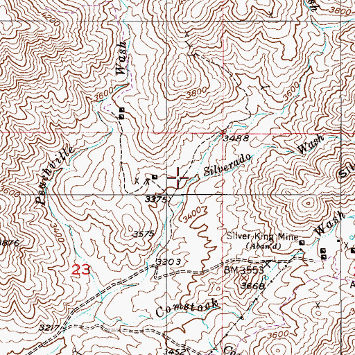 Topographic Map of Silverado Wash, AZ