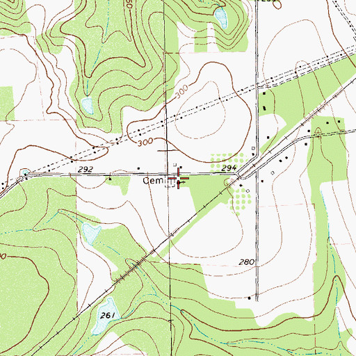 Topographic Map of Beulah Thomas Church, GA