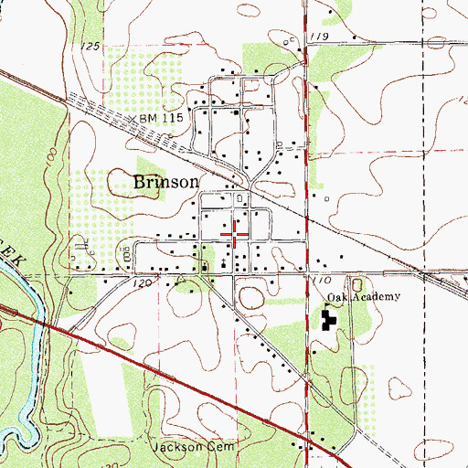 Topographic Map of Brinson Family Historic District, GA