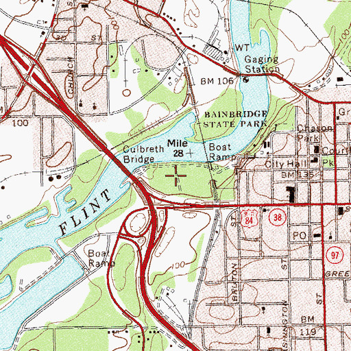 Topographic Map of Cheney Griffen Park, GA