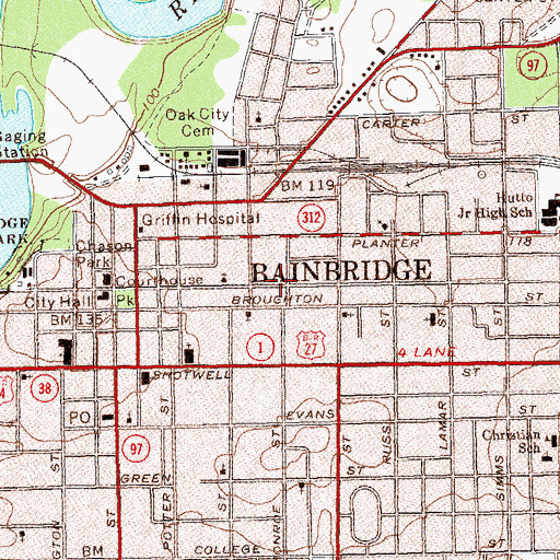 Topographic Map of Church of God (historical), GA