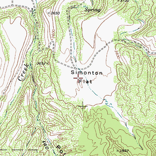Topographic Map of Simonton Flat, AZ