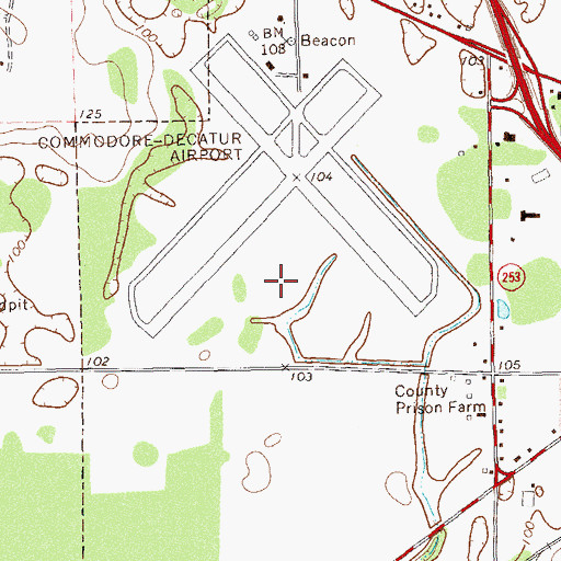 Topographic Map of Commodore Decatur Industrial Park, GA