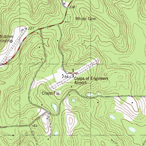 Topographic Map of Corps of Engineers Airport (historical), GA