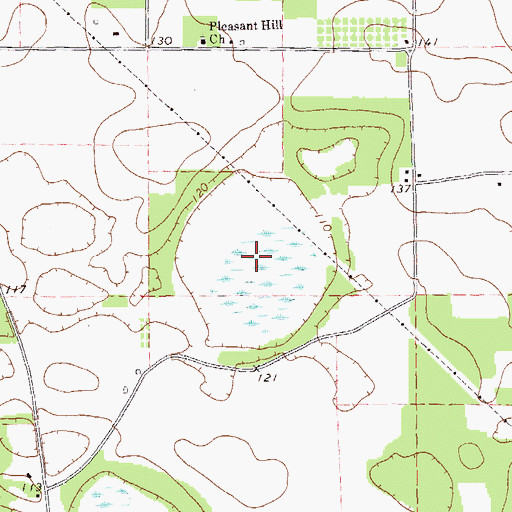 Topographic Map of Cowart Pond, GA