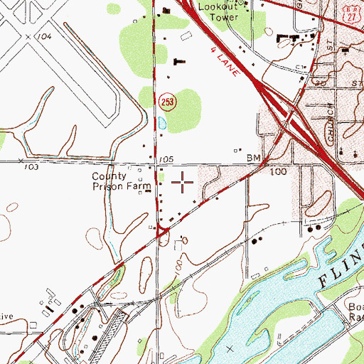 Topographic Map of Decatur County Jail, GA