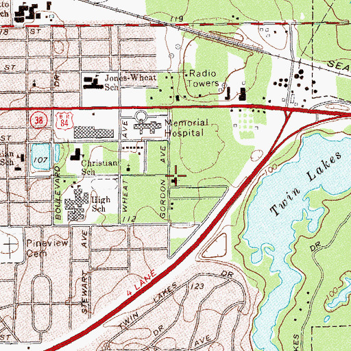 Topographic Map of Evangel Temple Assembly of God Church, GA