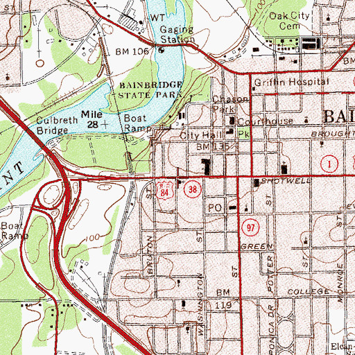 Topographic Map of First Church of the Nazarene, GA
