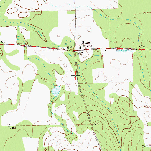 Topographic Map of Grants School (historical), GA