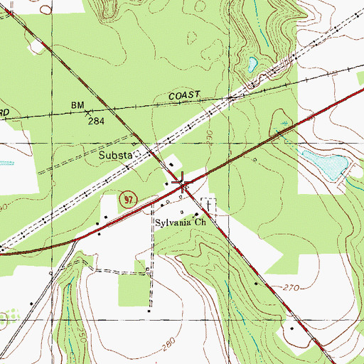 Topographic Map of Johnsons Store (historical), GA