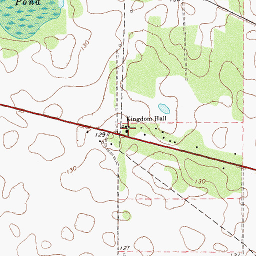 Topographic Map of Kingdom Hall, GA