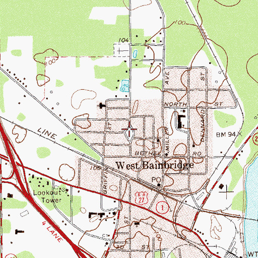 Topographic Map of Lake Drive Park, GA